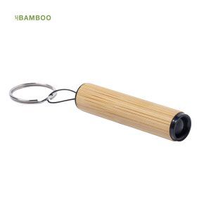 Productos para regalar a nuestros mayores: llavero de bambú con linterna